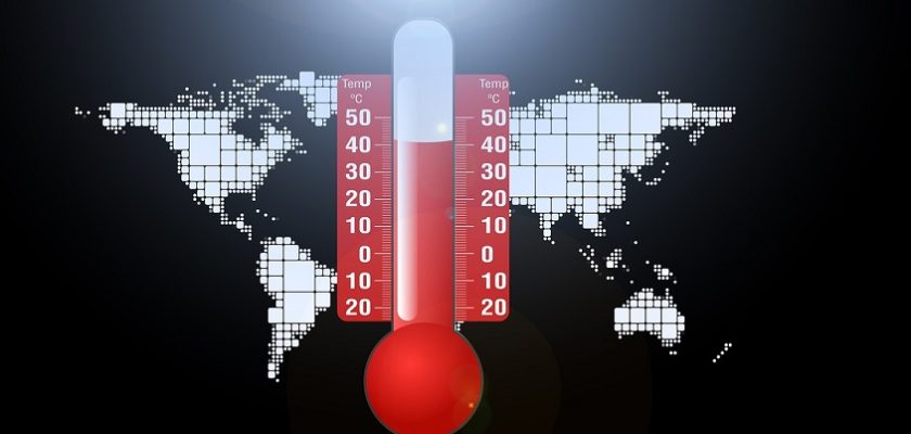 A picture showing rising global temperatures